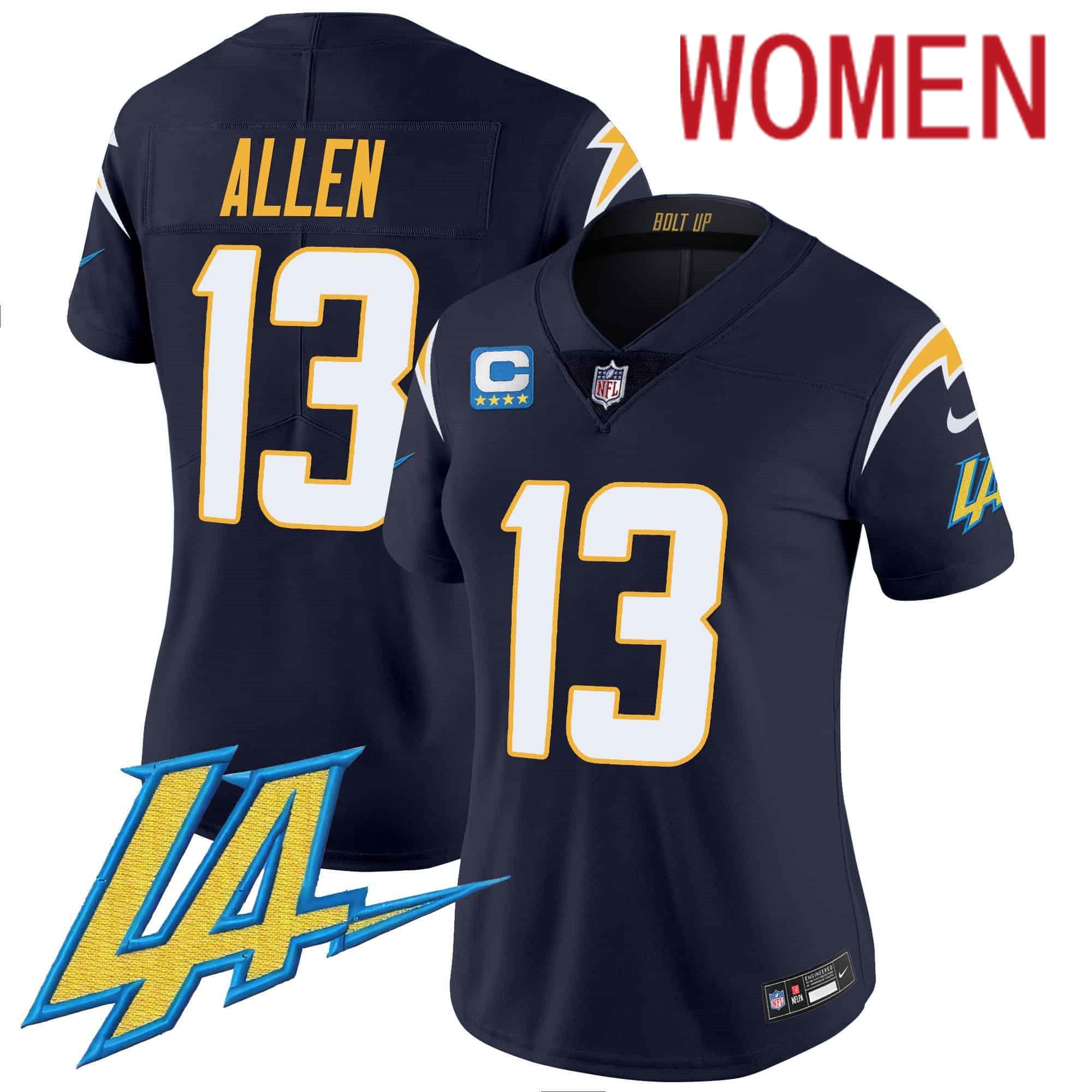Women Los Angeles Chargers #13 Allen Drak Blue 2024 Nike Vapor Limited NFL Jersey